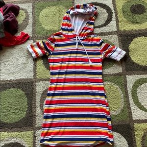 Tshirt dress with hoodie